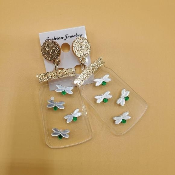 Lightning Bugs Mason jar statement earrings - Picture 4 of 6